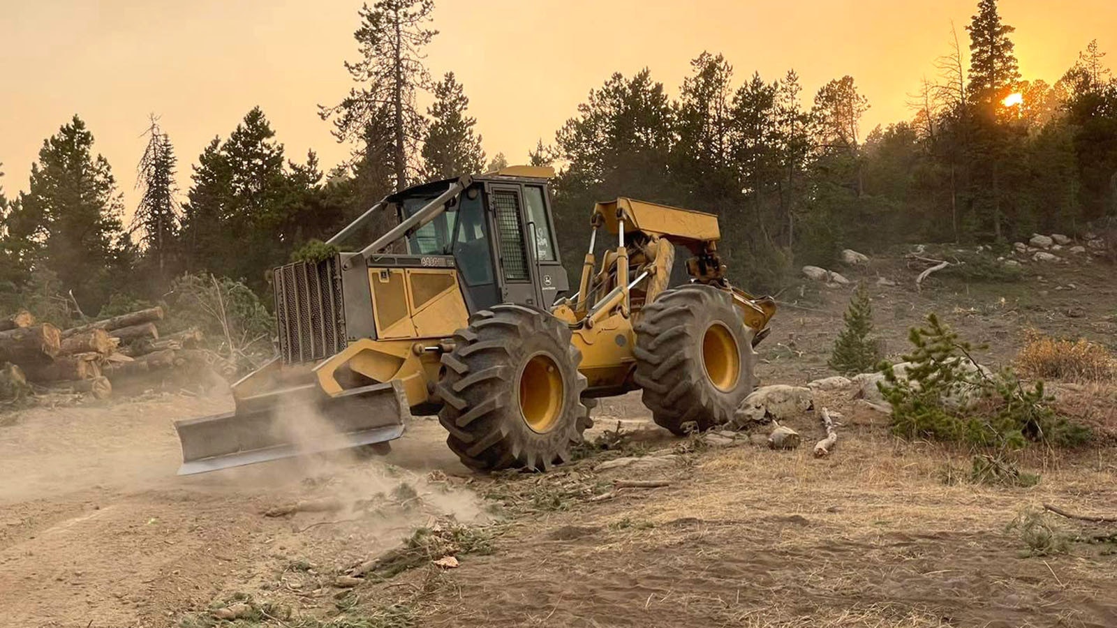 Heavy equipment continues to widen Red Grade Road as a potential southern stop for the Elk Fire.