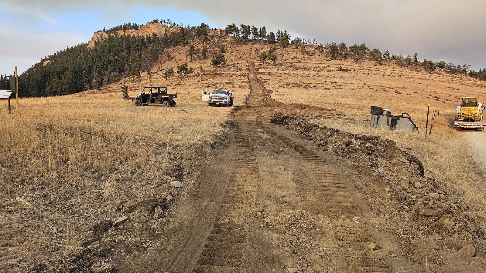 A dozer line stretching from Red Grade Road to the ridge.