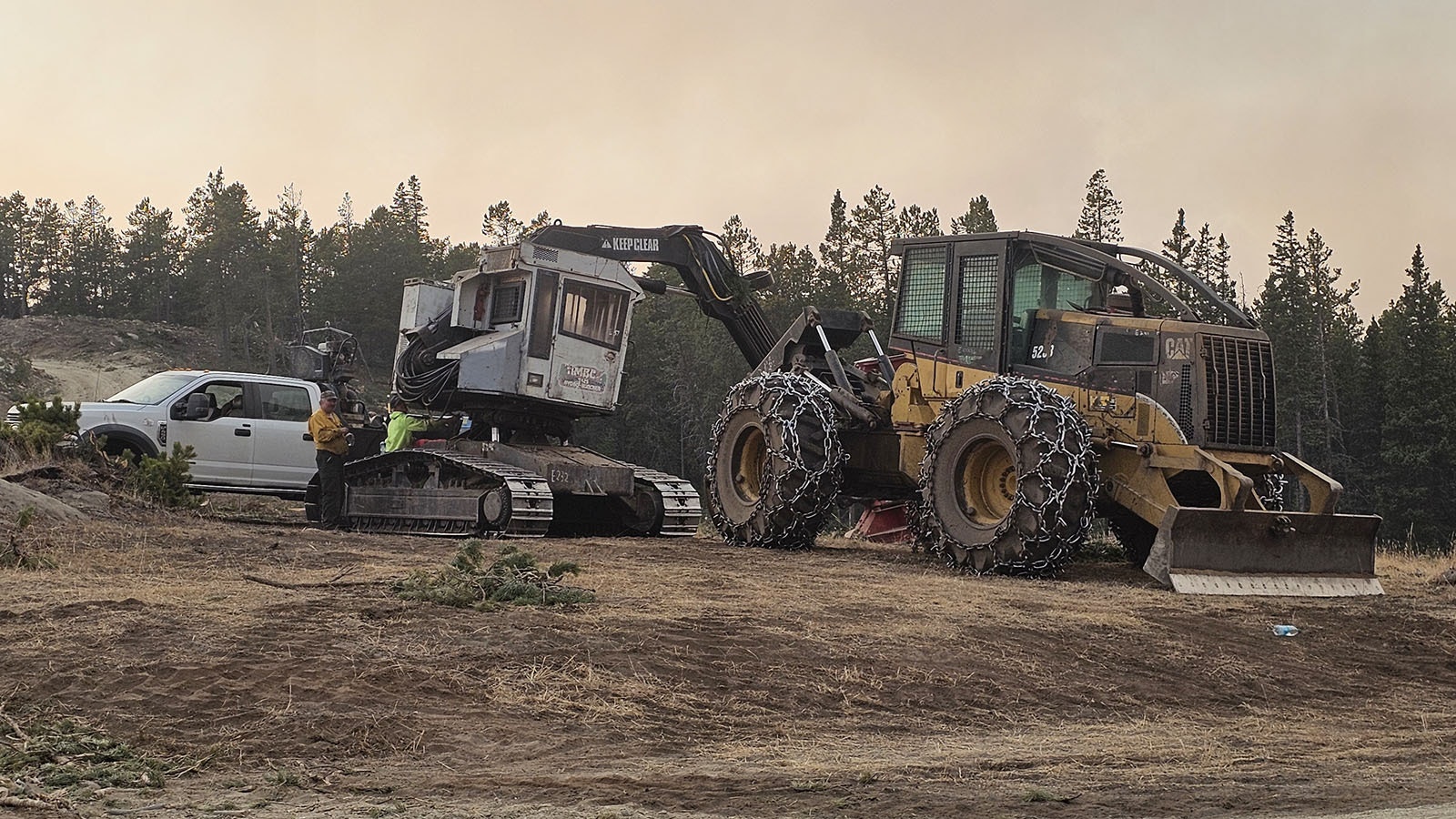 Road widening activities are taking place along Red Grade Road. Defensible safety zones are also being created.