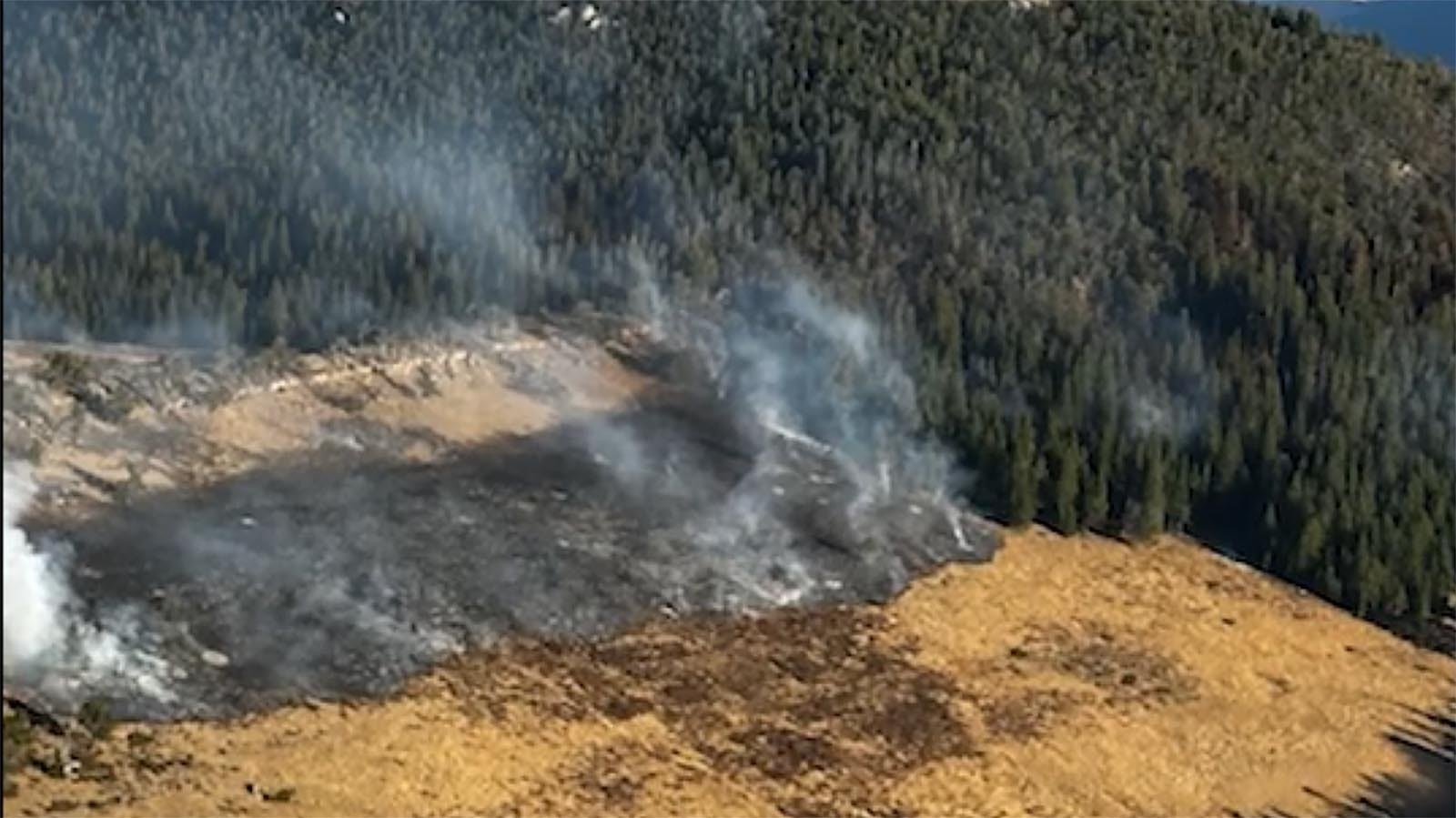 A flare-up in the Soldier Creek area on the southwest border of the Elk Fire was put down with helicopter drops.