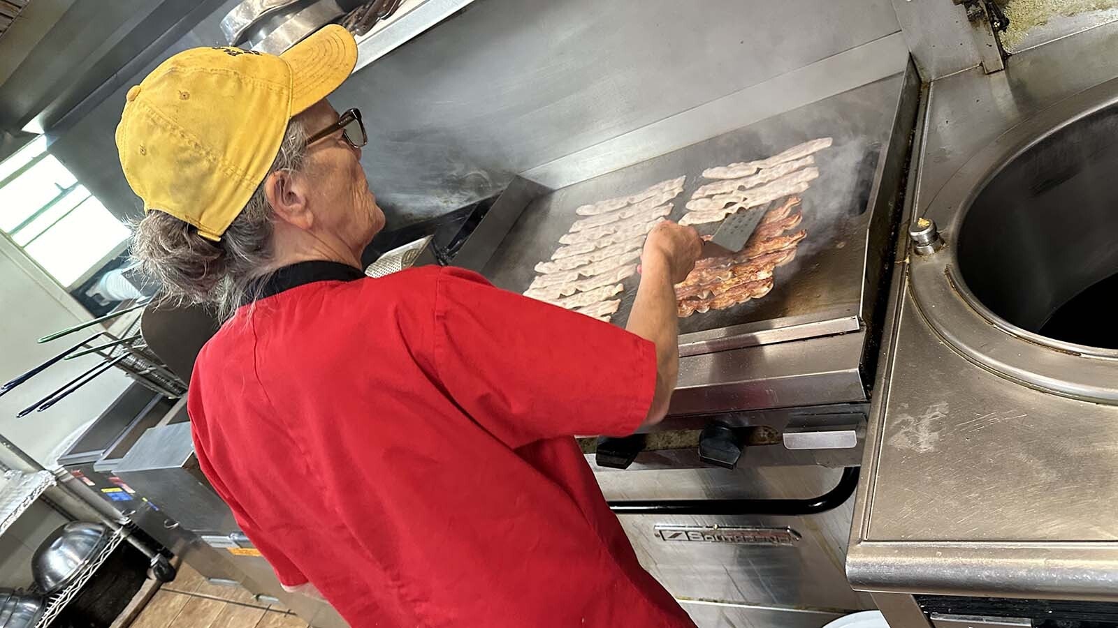 Folks at the Parkman Bar and Grill are busy making hundreds of breakfast burritos a day and other meals and treat bags for firefighters working the Elk Fire and their families.