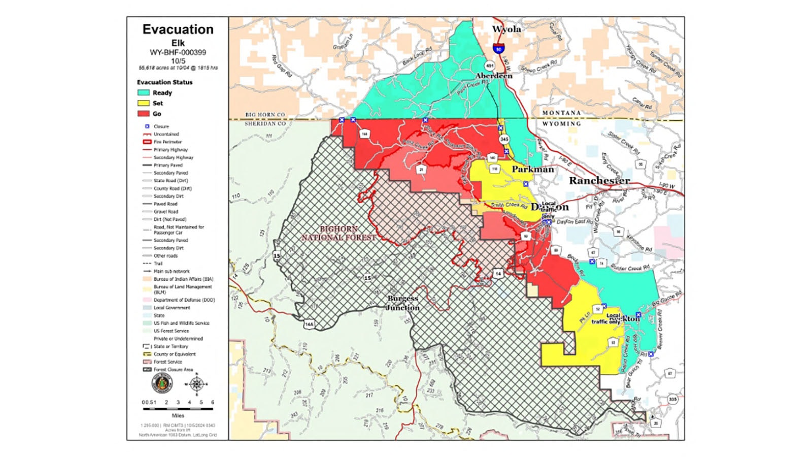 Elk Fire evacuation map 10 5 24