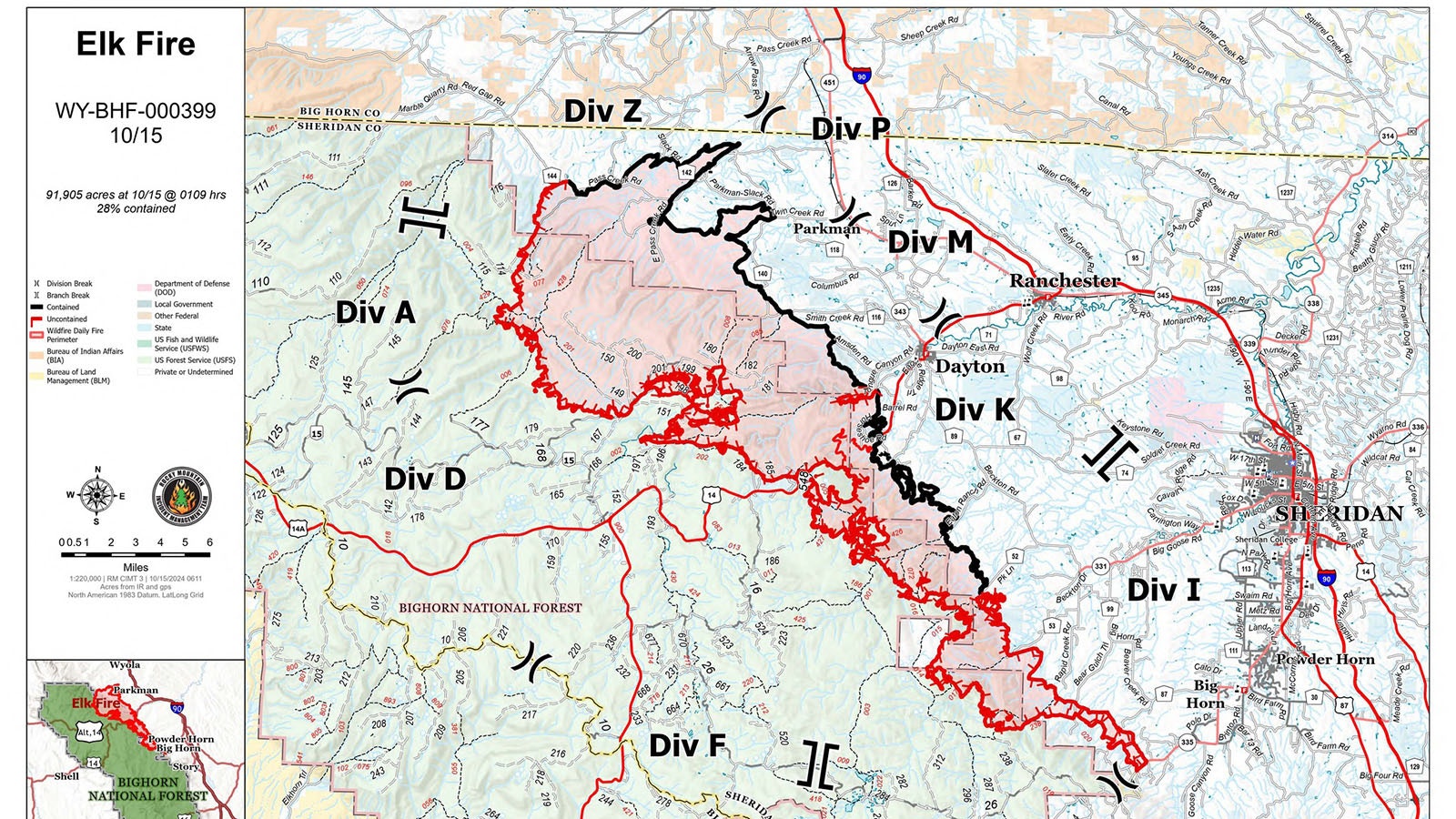 Elk Fire map 10 15 24