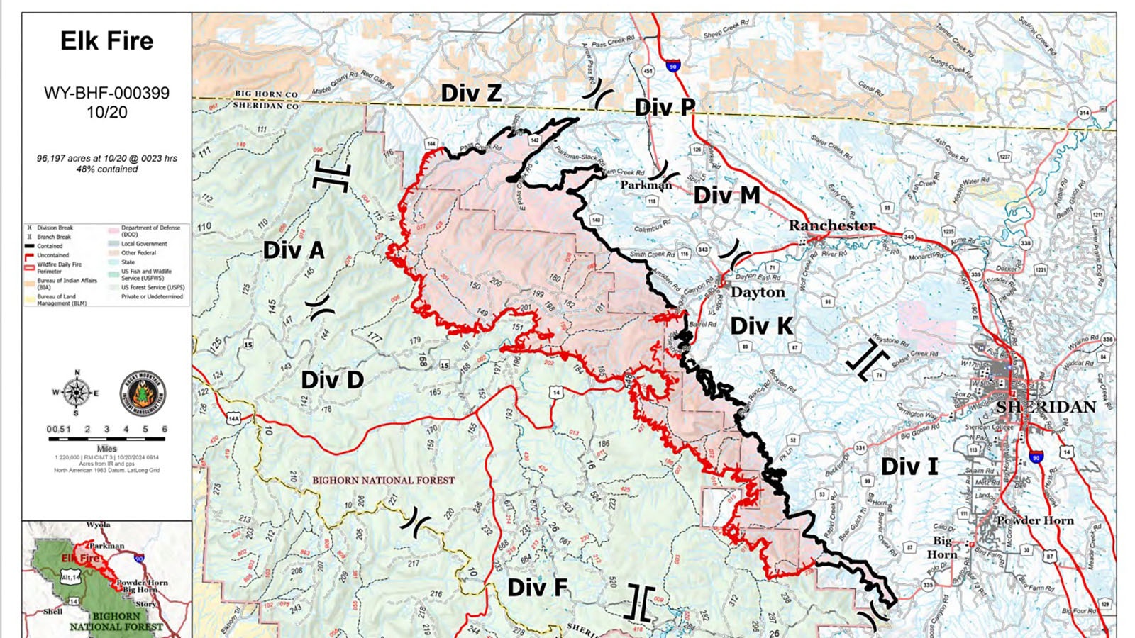 Elk Fire map 10 20 24