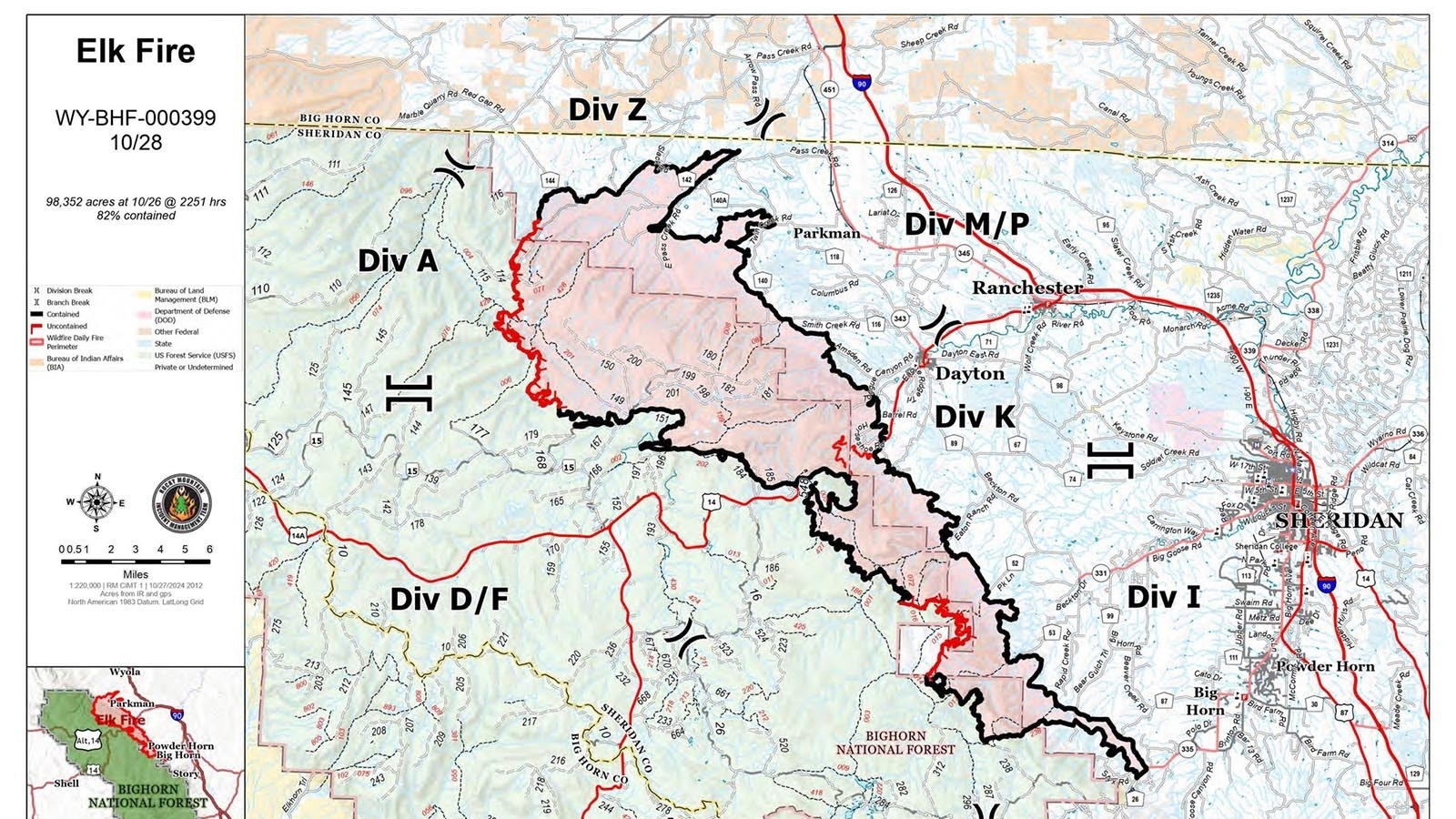 Elk Fire as of Oct. 28, 2024.