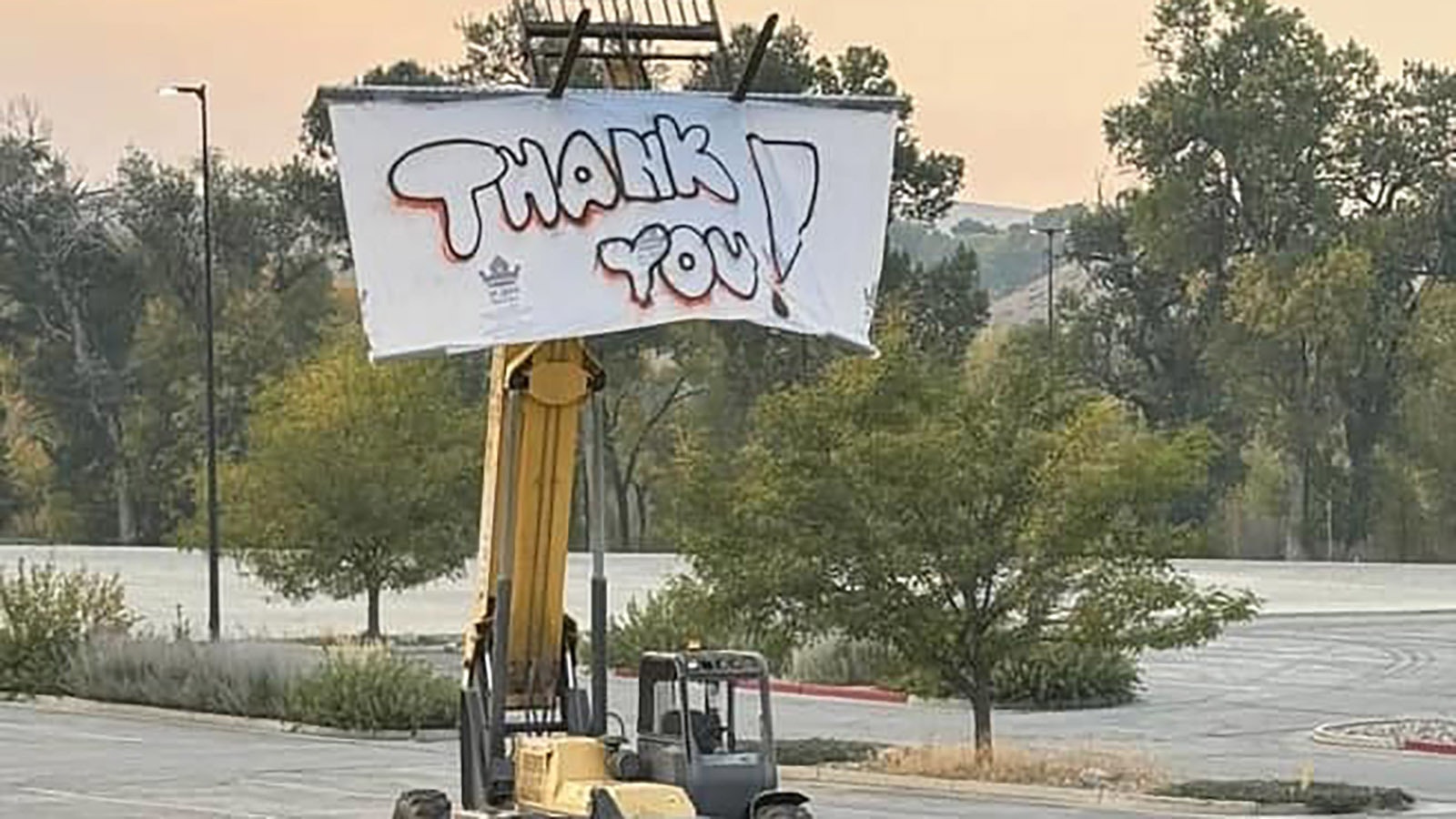 A message for firefighters in Parkman for those fighting the Elk Fire.