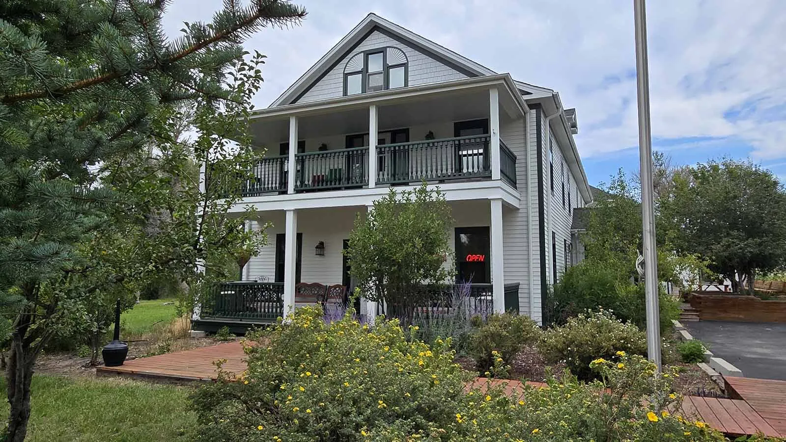 Elk Montain Hotel sits at the base of Elk Mountain near Medicine Bow river.