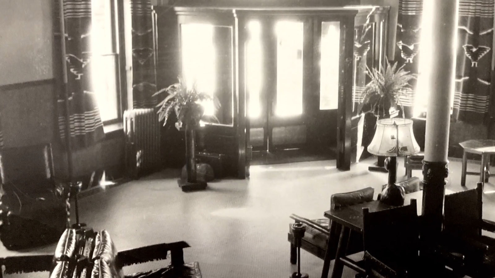 The modern lobby of The Emery in 1945.