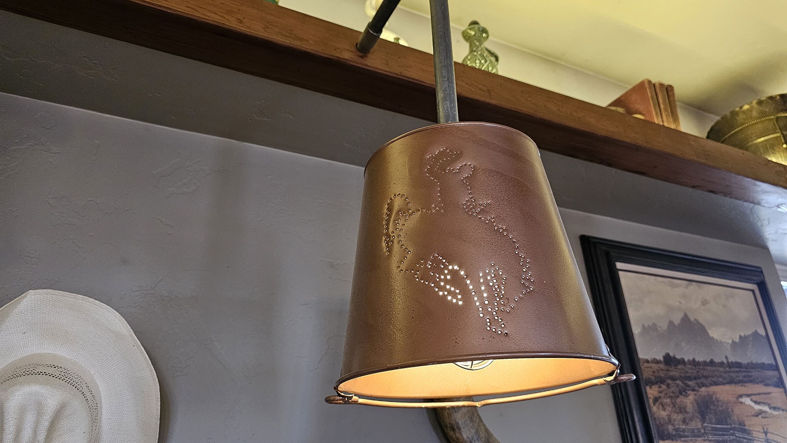 These lampshades are handmade by Dennis Smith.