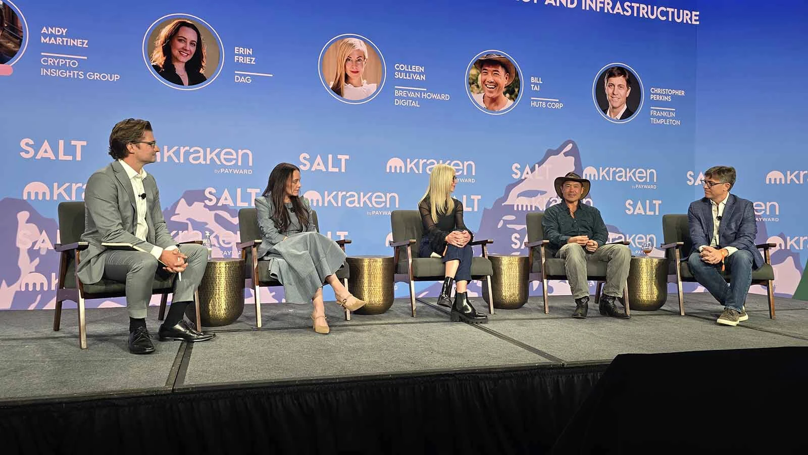 HUT8Corp Founder Bill Tai, second from right, talks about the transformations he believes the digital age is going to require on a panel with other experts during the Wyoming Blockchain Symposium, which was held in Jackson Hole.