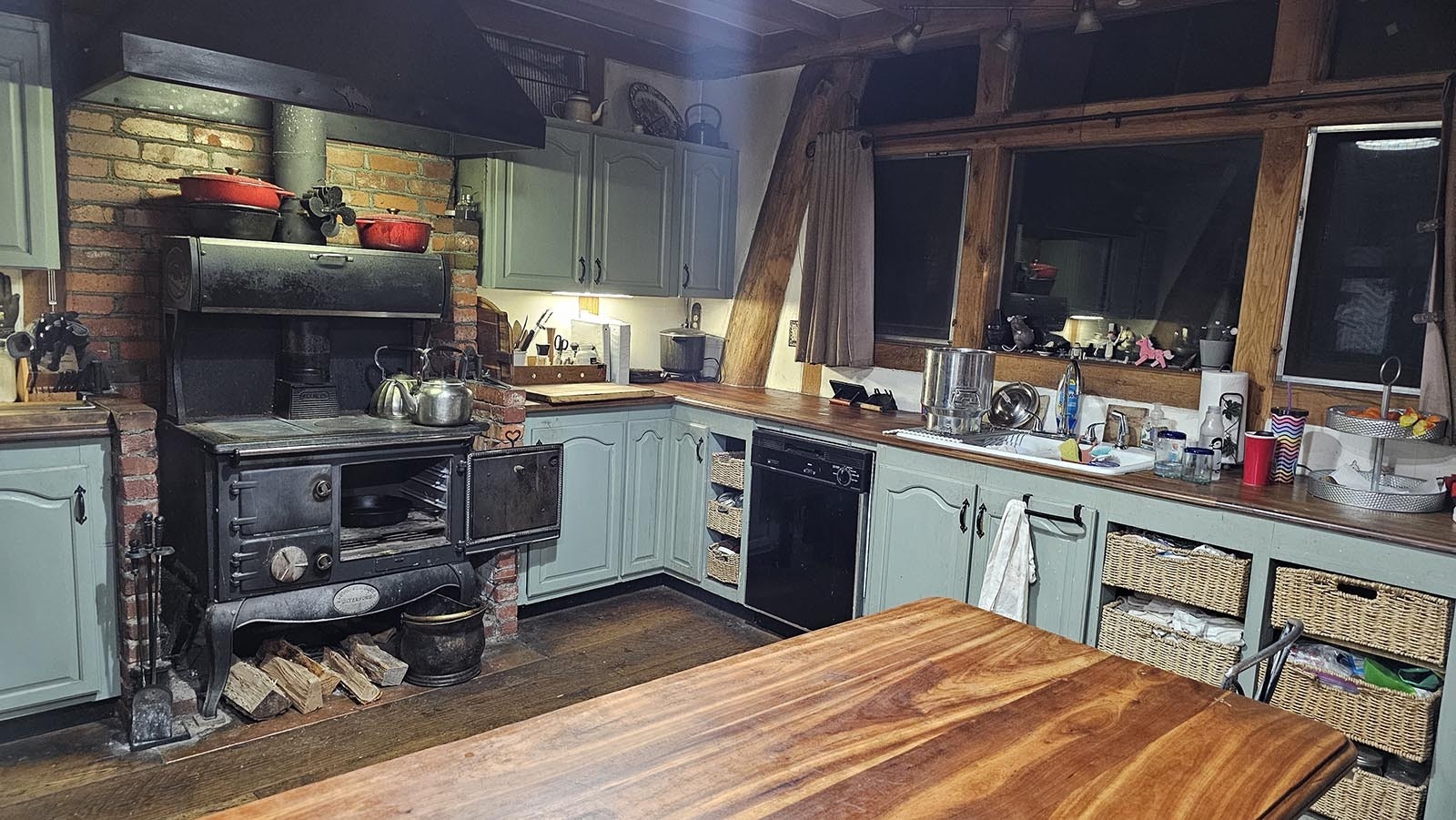 The kitchen at Cyning Meadowcroft's home in Happy Valley.