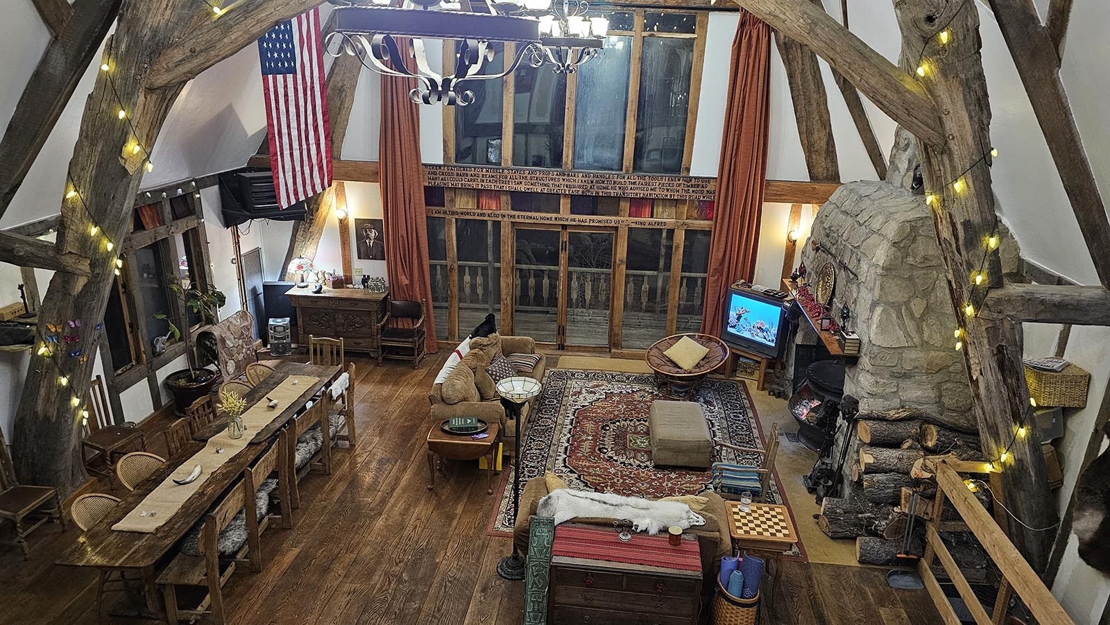 Cyning Meadowcroft's mead hall, as seen from the first balcony.