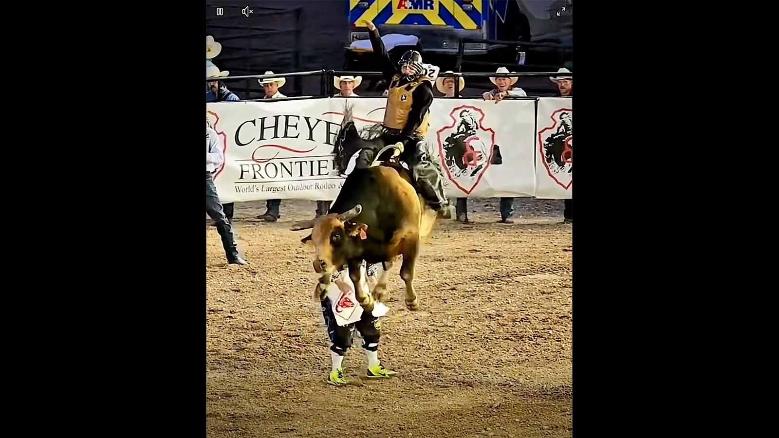 This 5-second bull ride takes and agonizing 21 seconds in slow motion.