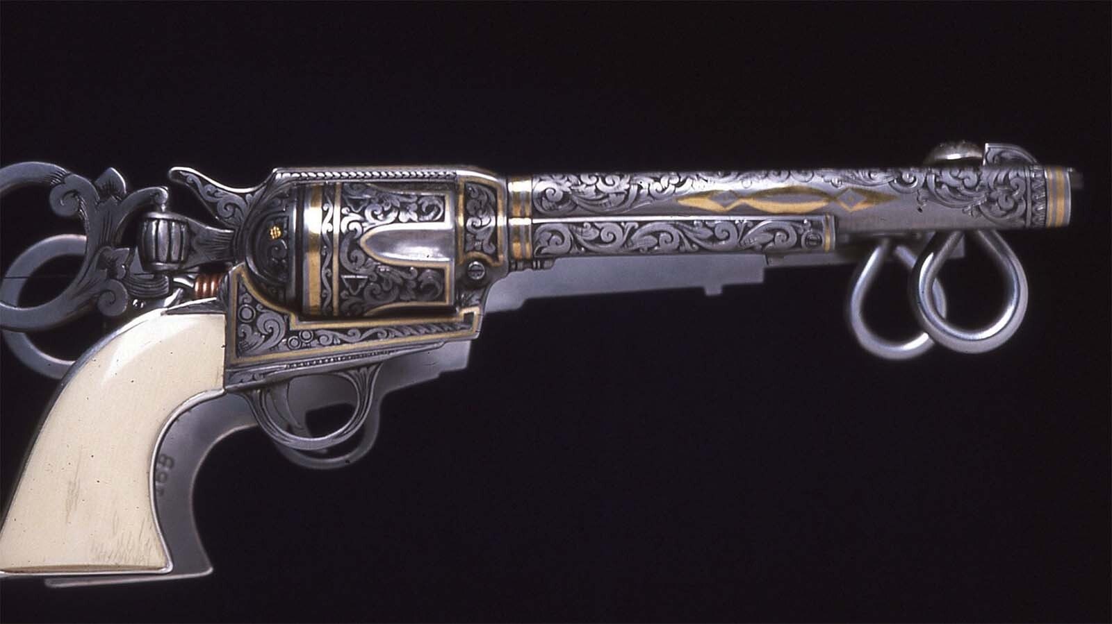Although known internationally for his spurs and bits, silversmith Ernie Marsh originally planned on a career silversmithing guns. He has decorated about 40 guns in his lifetime and is now focused on designing usable gear for horses.