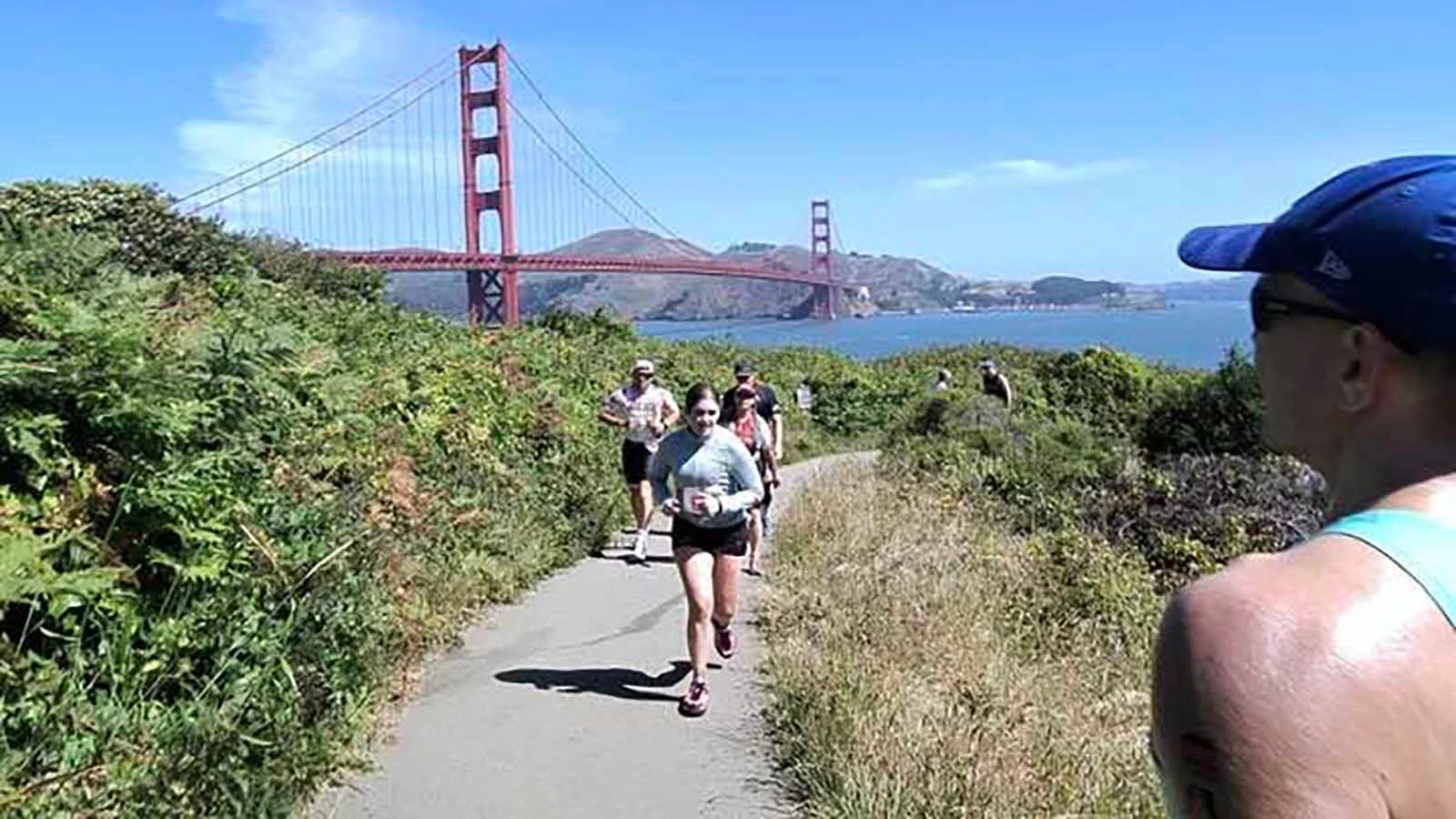 The running and cycling course contains great views of the Golden Gate Bridge.