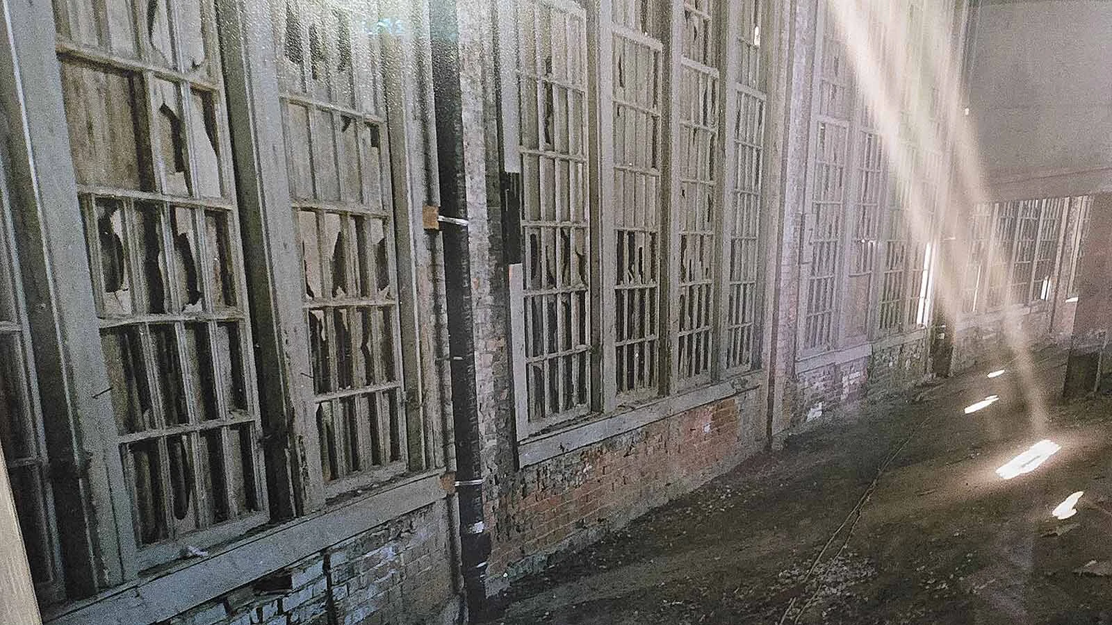 What the roundhouse looked like before efforts began to restore it.