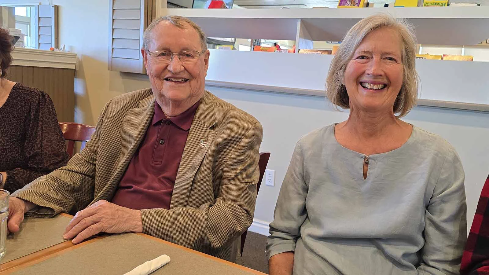 Jim Davis with Mary Humstone. Davis is this year's winner of the Mary Humstone Life Time Achievement from the Alliance for Historic Wyoming.