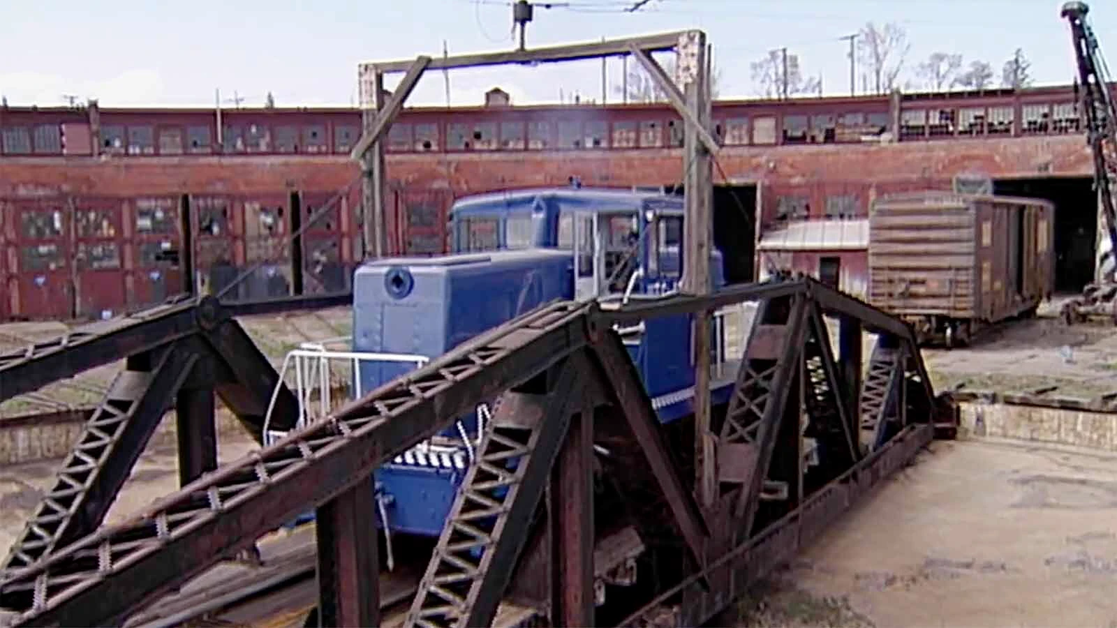 The historic Evanston Roundhouse before a massive yearslong effort to restore and save it.