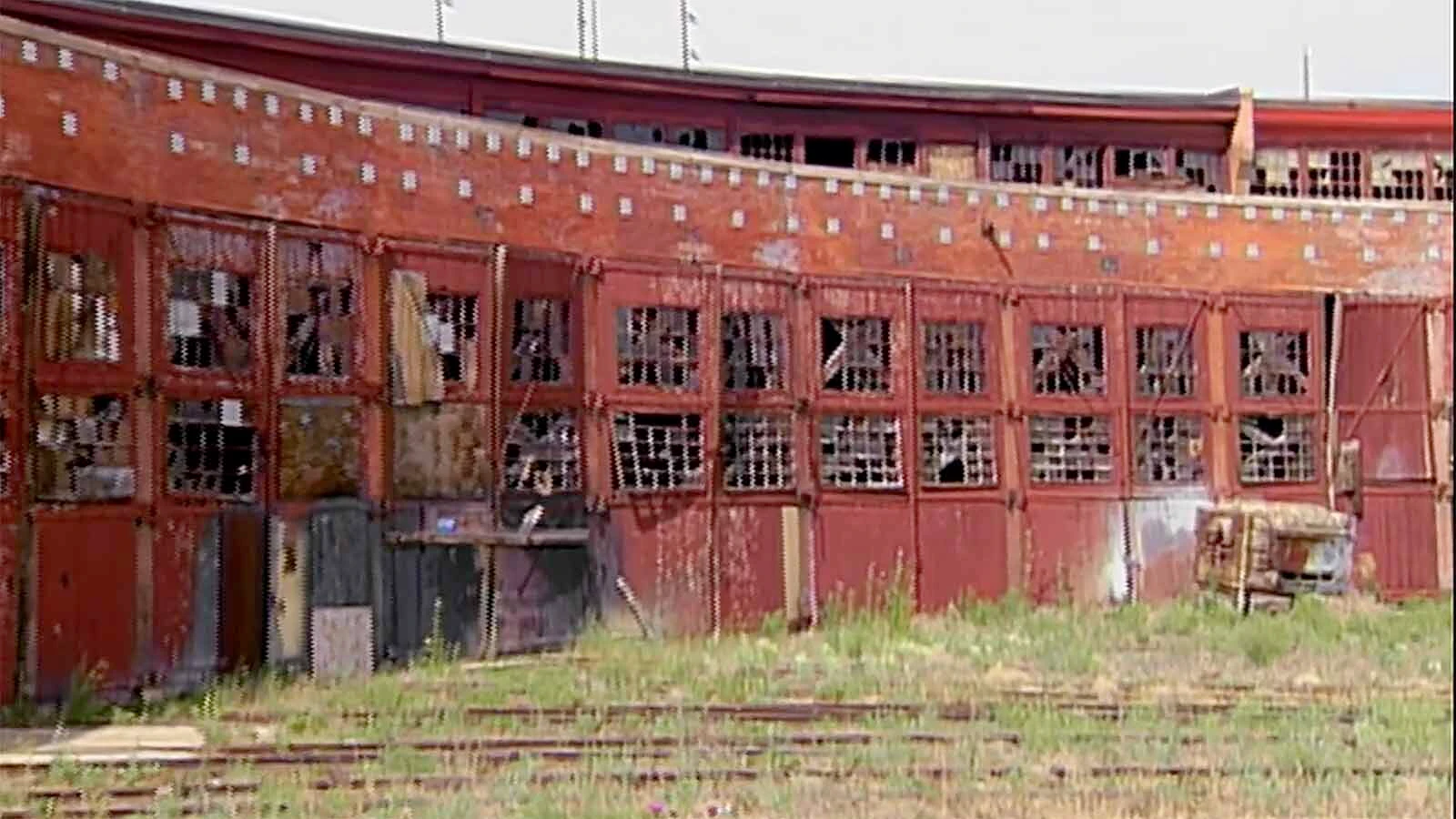 The historic Evanston Roundhouse before a massive yearslong effort to restore and save it.