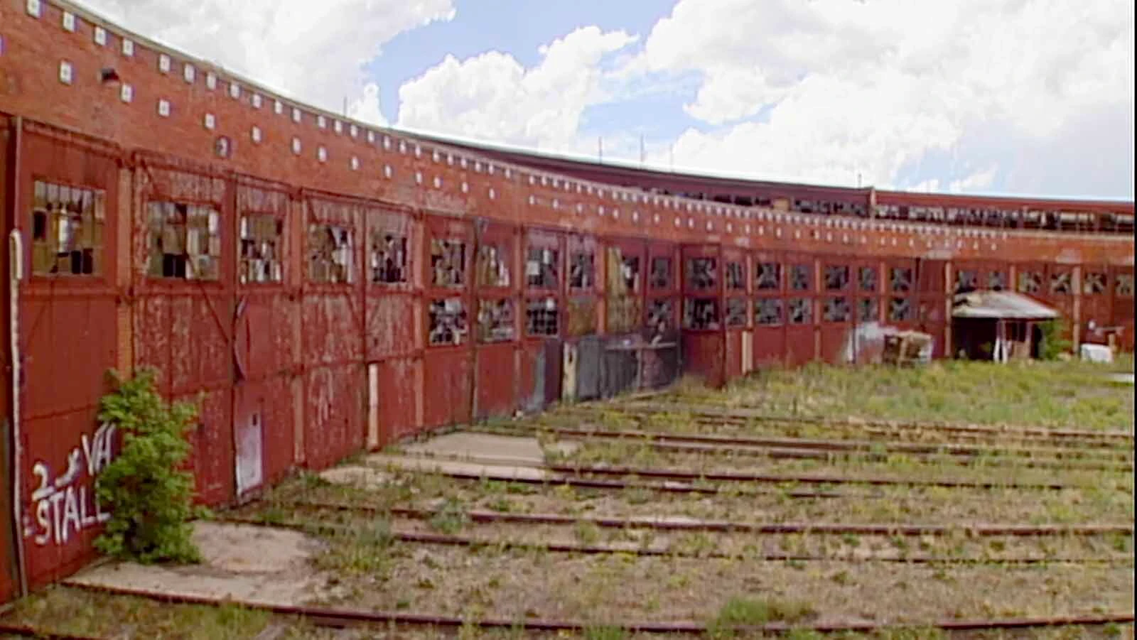 The historic Evanston Roundhouse before a massive yearslong effort to restore and save it.