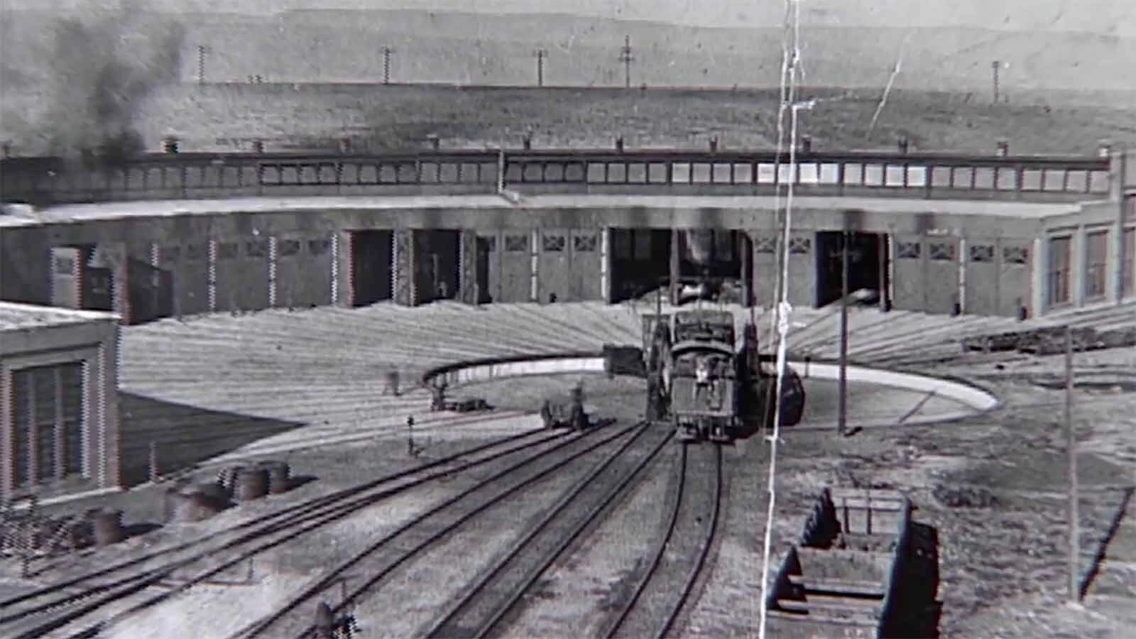 The historic Evanston Roundhouse before a massive yearslong effort to restore and save it.