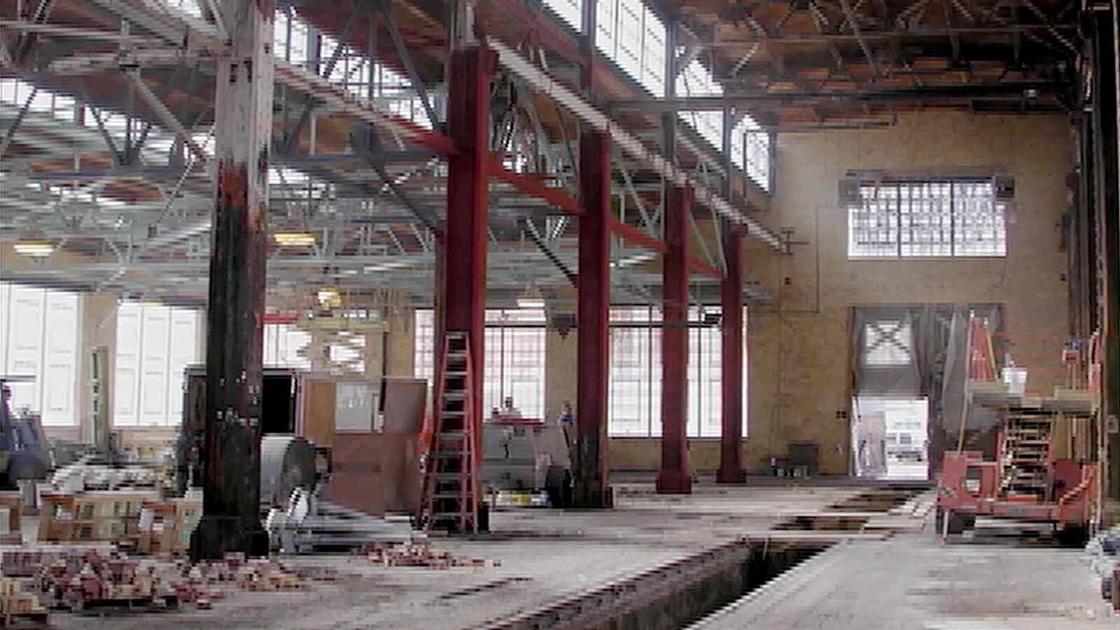 The historic Evanston Roundhouse before a massive yearslong effort to restore and save it.