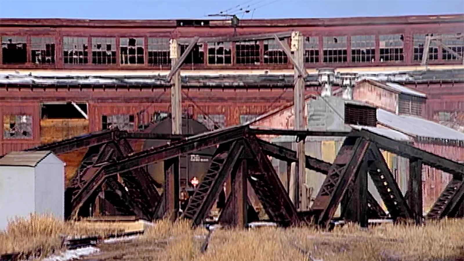 The historic Evanston Roundhouse before a massive yearslong effort to restore and save it.