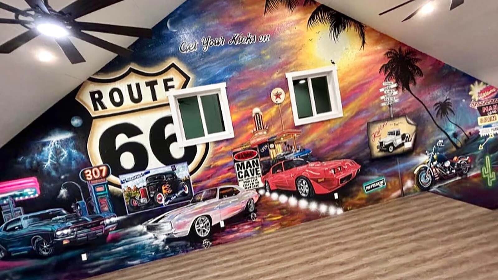 Evanston artist Michelle ‘Chely’ Gomez painted this mural for local business owner Scott Kallas’ man cave.