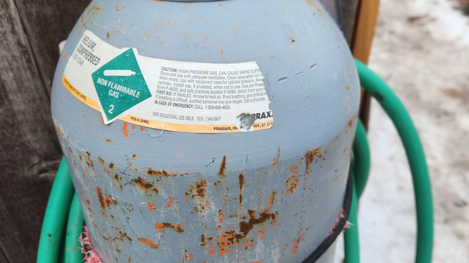 A helium tank that was mention in a citation for having an unruly property.
