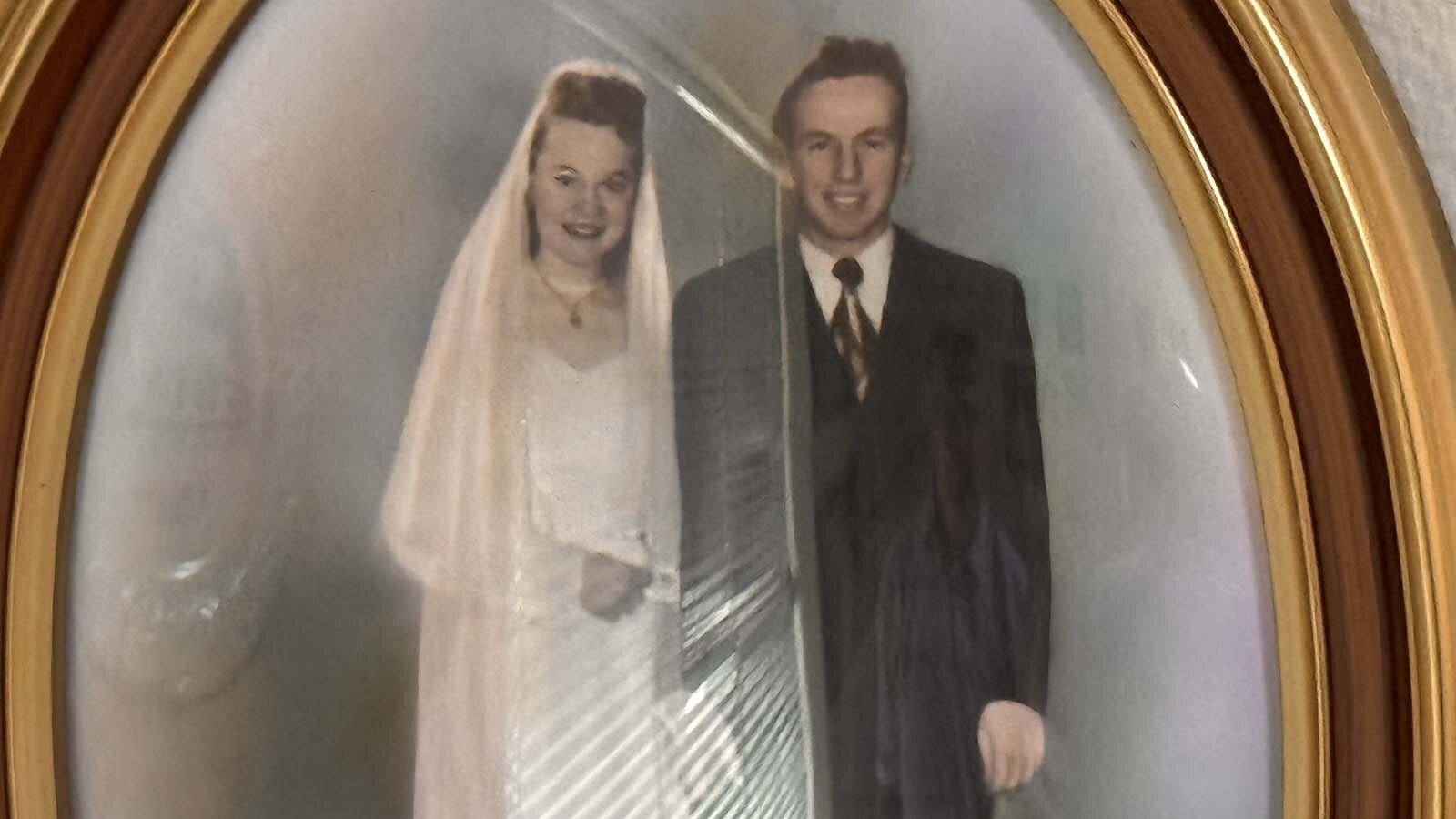 Everett Spackman and his wife Eunice Erdene Spackman on their wedding day. They were married for 69 years.
