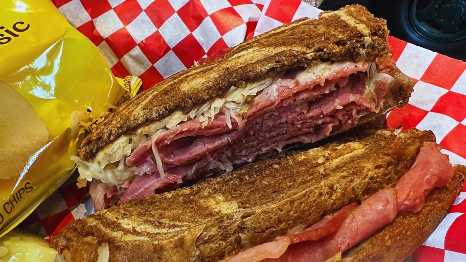 Reuben panini at Expresso Lube in Gillette, Wyoming.