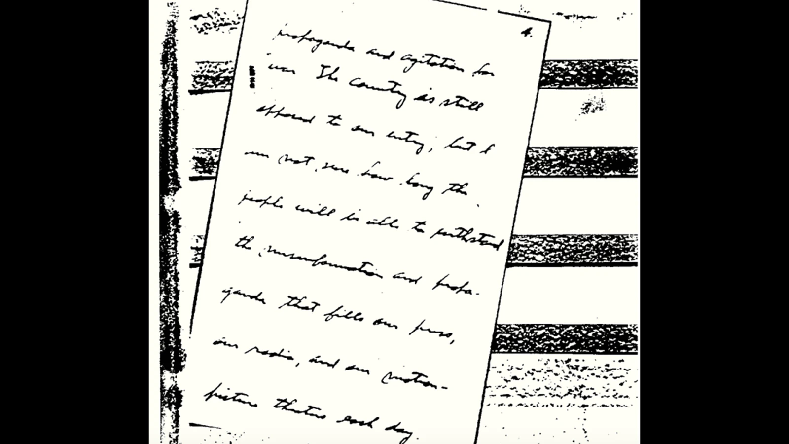 A portion of a Charles Lindbergh letter to Henry Ford complaining about the propaganda he was seeing and hearing in U.S. media in 1941 prior to Pearl Harbor.
