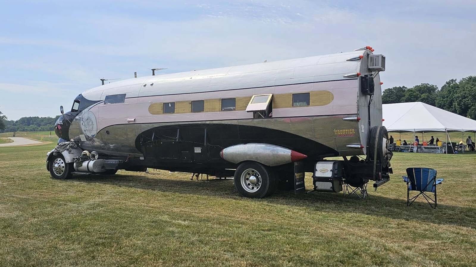 The "Fabulous Flamingo" is a World War II airplane that's been converted into a one-of-a-kind motorhome. It was recently spotted in Wyoming as its owner cruised into Greybull to look at another vintage aircraft that could be converted into a motorhome.