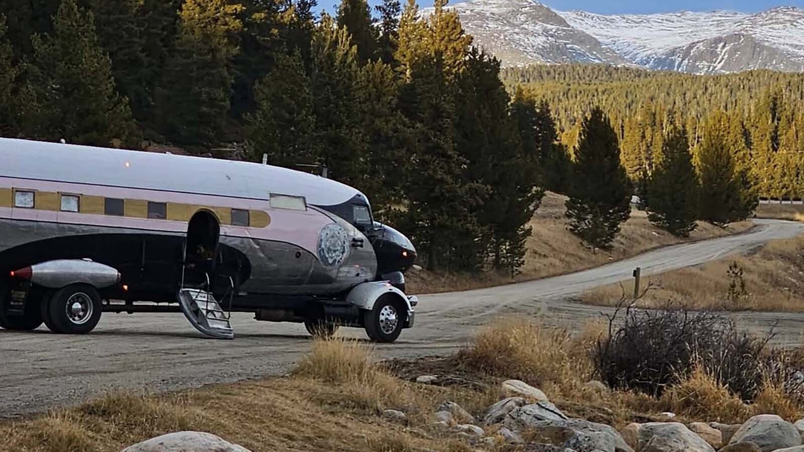 The "Fabulous Flamingo" is a World War II airplane that's been converted into a one-of-a-kind motorhome. It was recently spotted in Wyoming as its owner cruised into Greybull to look at another vintage aircraft that could be converted into a motorhome.