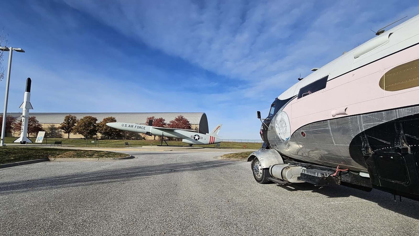 The "Fabulous Flamingo" is a World War II airplane that's been converted into a one-of-a-kind motorhome. It was recently spotted in Wyoming as its owner cruised into Greybull to look at another vintage aircraft that could be converted into a motorhome. Here it's pulling in for a visit to the Strategic Air Command Museum in Ashland, Nebraska.
