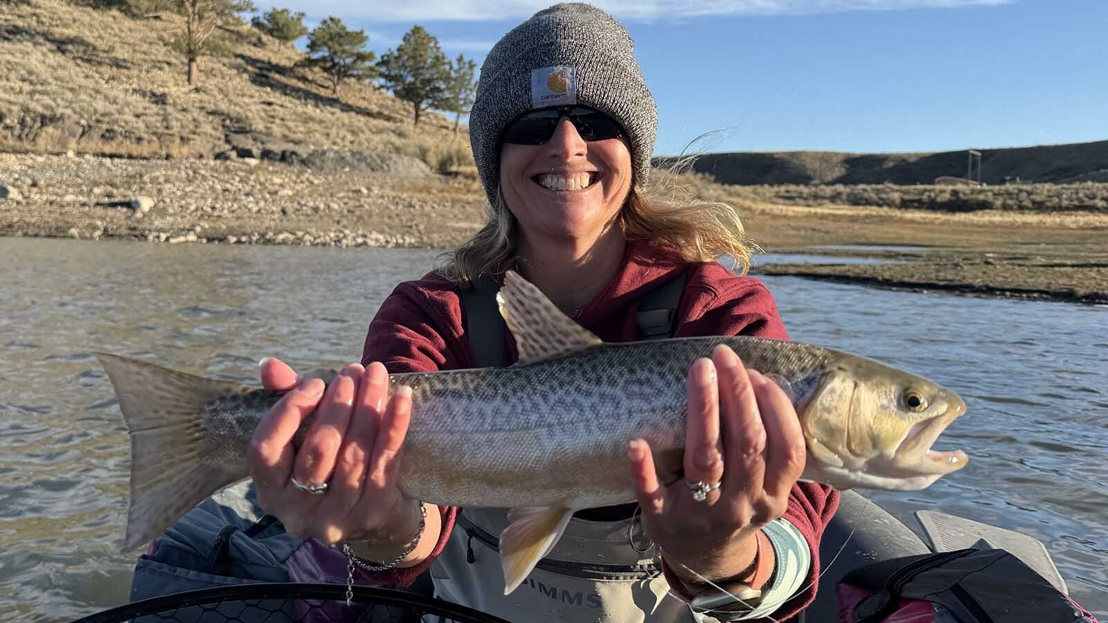 Cindy Vasquez enjoys fall fishing in the Sheridan/Buffalo region, where she caught this tiger trout.