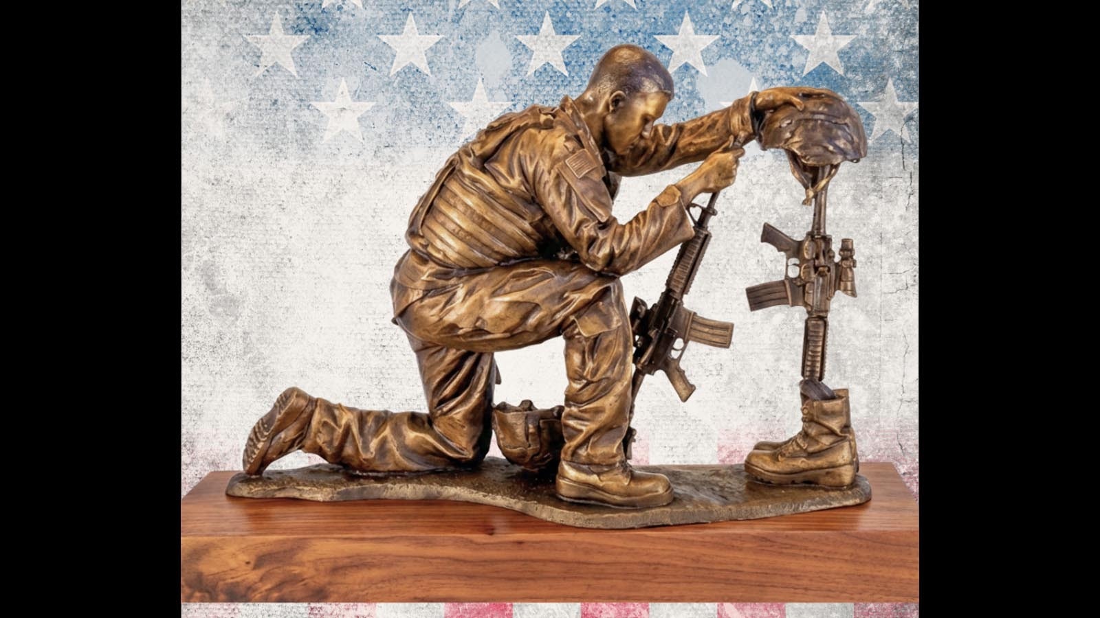 A maquette of Chris Navarro’s new bronze sculpture set to be installed later this year at the Oregon Trail State Veterans Cemetery in Evansville.