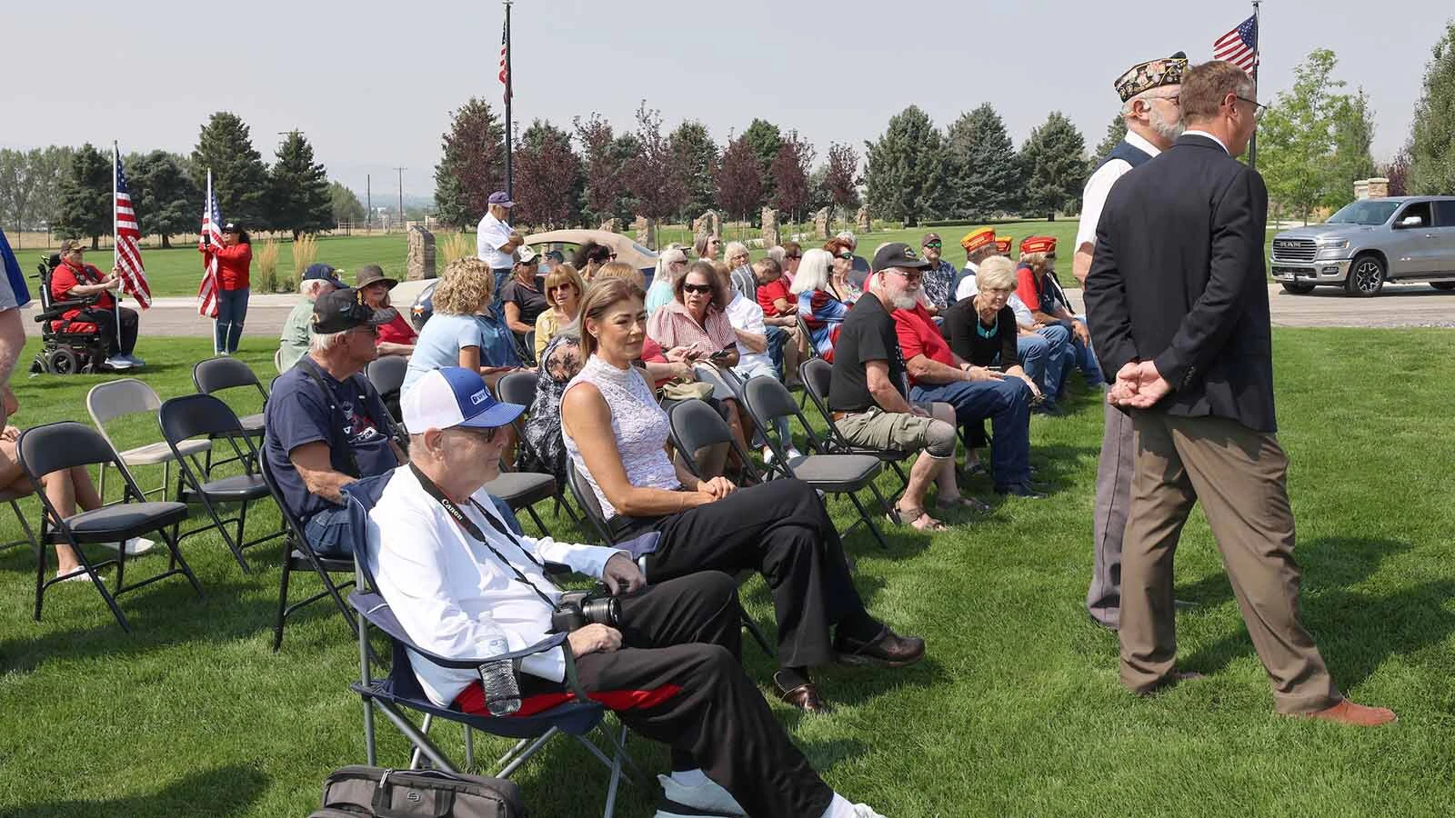 About 50 people were present for the unveiling of “Fallen Comrade.” 