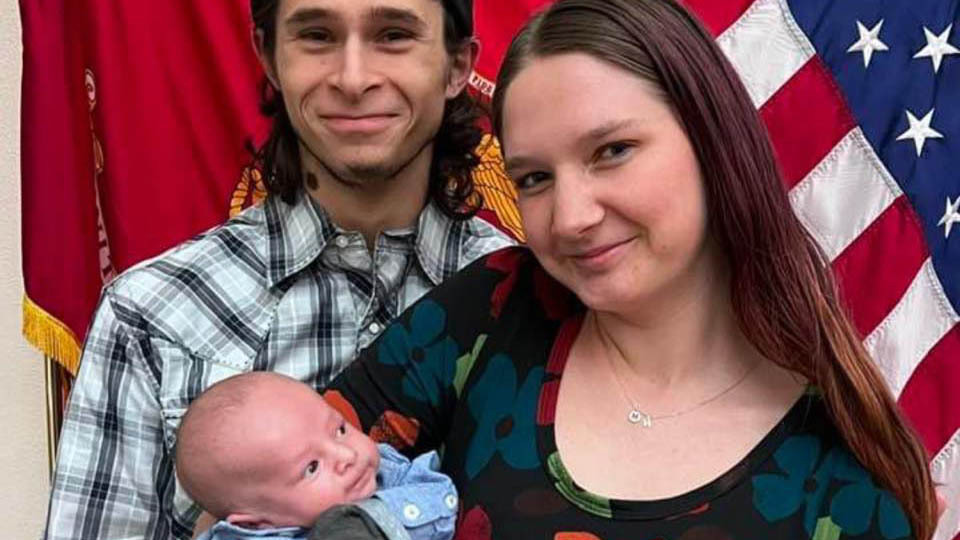Joshua Madaris, Haylee Reney and their baby, Ace.