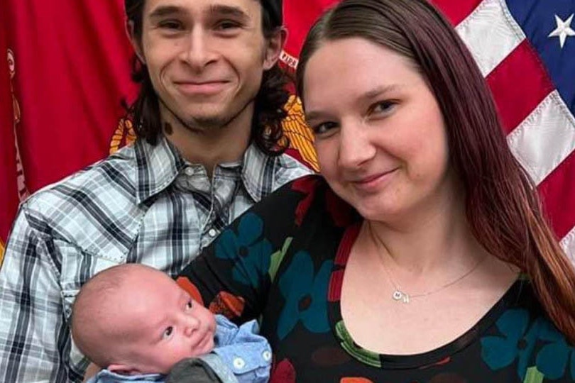 Joshua Madaris, Haylee Reney and their baby, Ace.