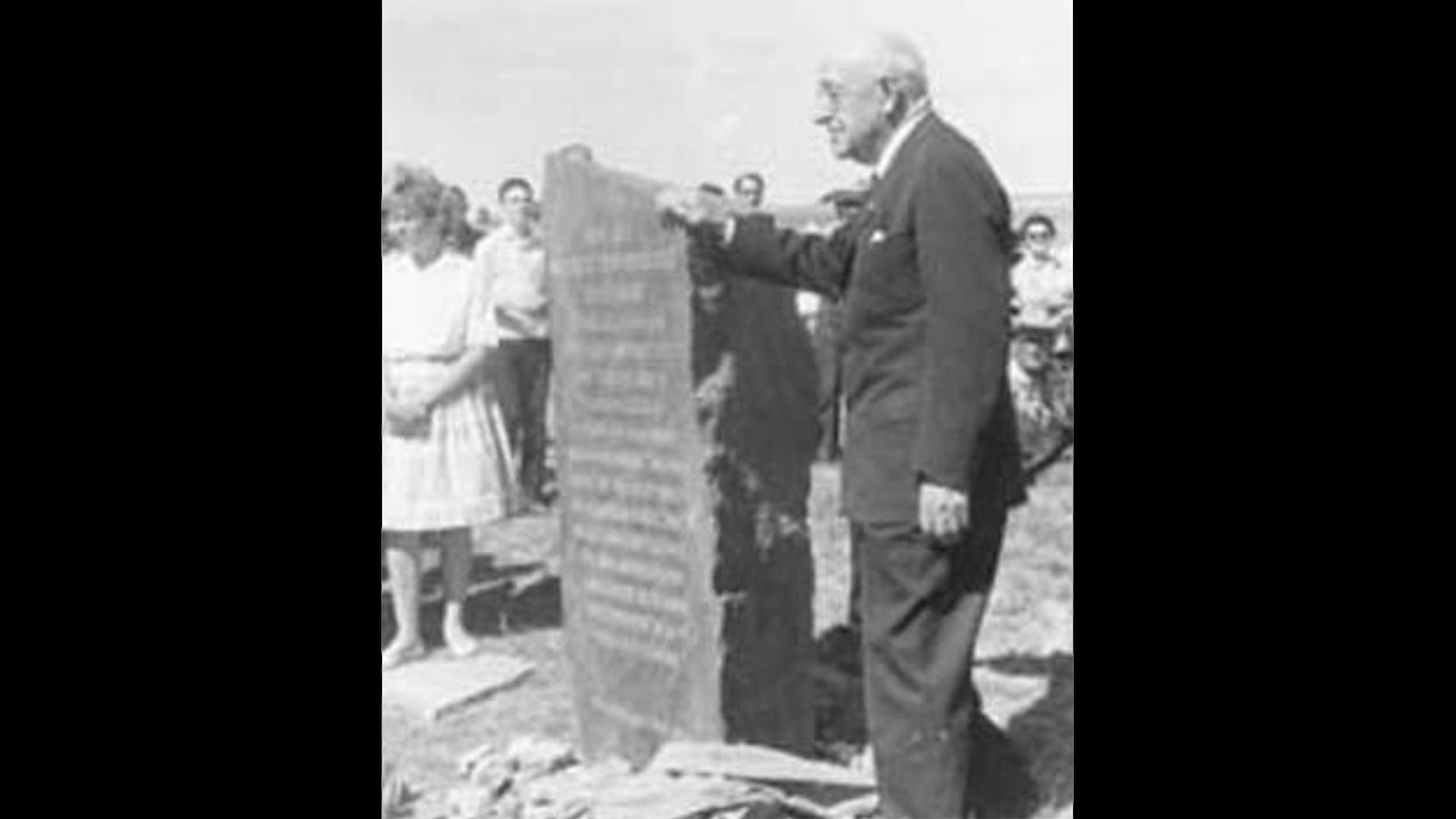 In 1964, a monument was erected over the unmarked grave of Mother Featherlegs. Russell Thorp, a former stagecoach driver, identified the grave and was present when it was unveiled using a replica of the pantaloons she was known to have worn.