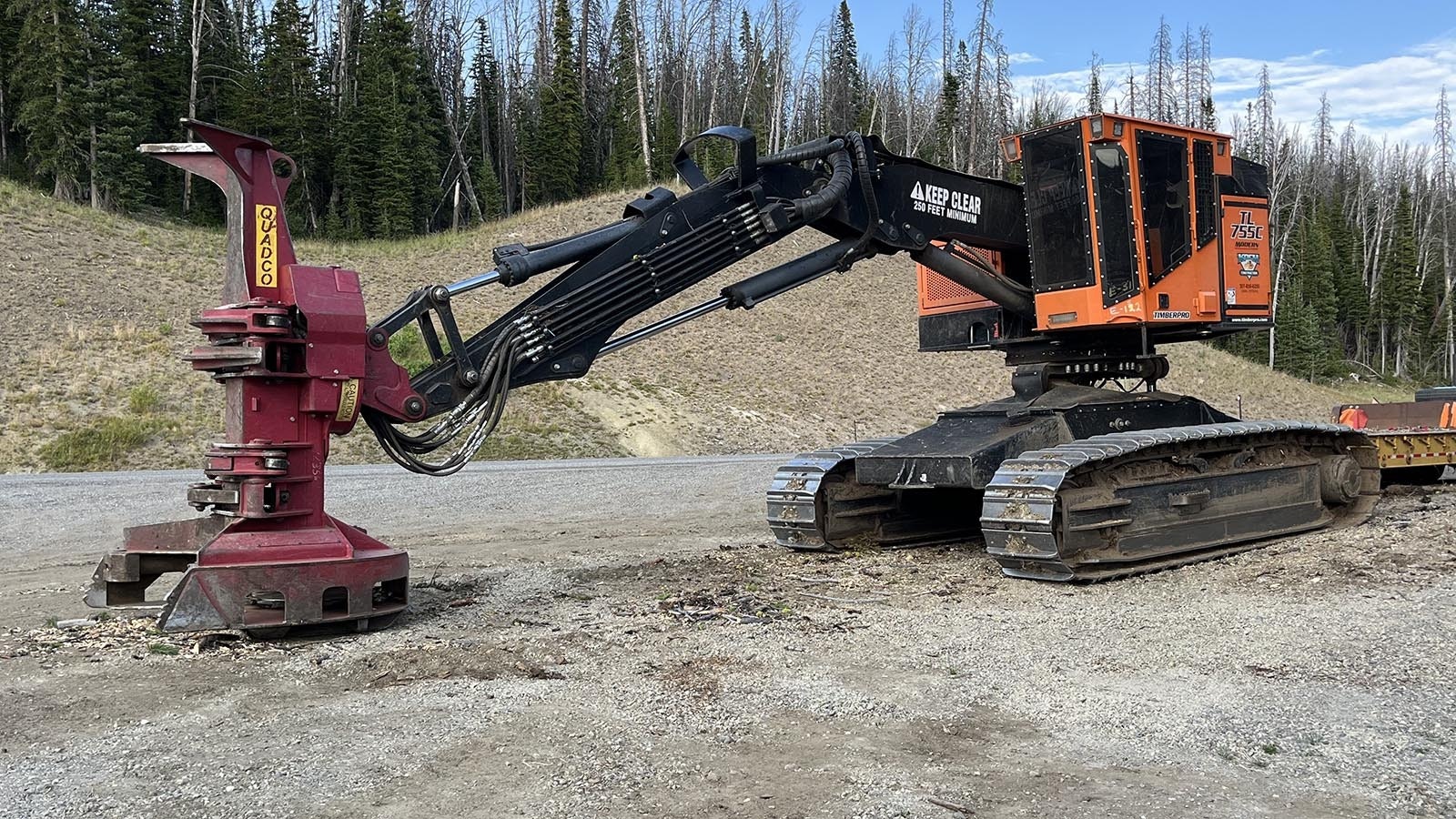 The feller buncher sparked a lot more excitement on Togwotee Pass than Monday’s fleeting rain shower. The shower might not be enough to moisten the hefty forest fuel feeding the 11,000-acre Fish Creek Fire, but the feller buncher can sever a line of trees at their bases.