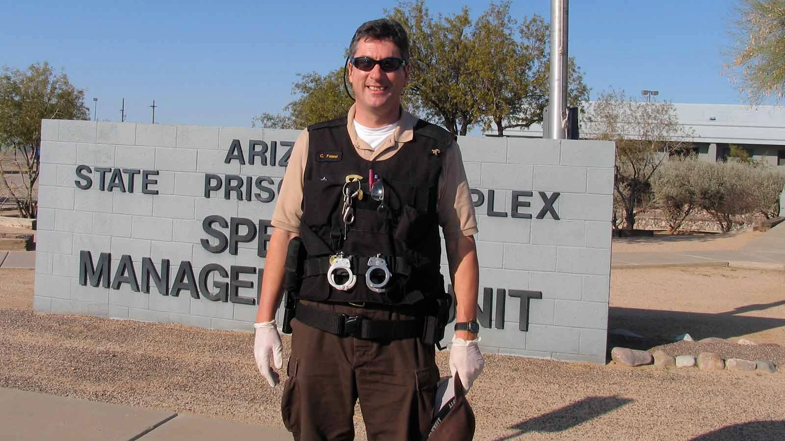 Clifford Fewel in 2007 at age 50 on his first assignment out of the Arizona Correctional Officer Training Academy