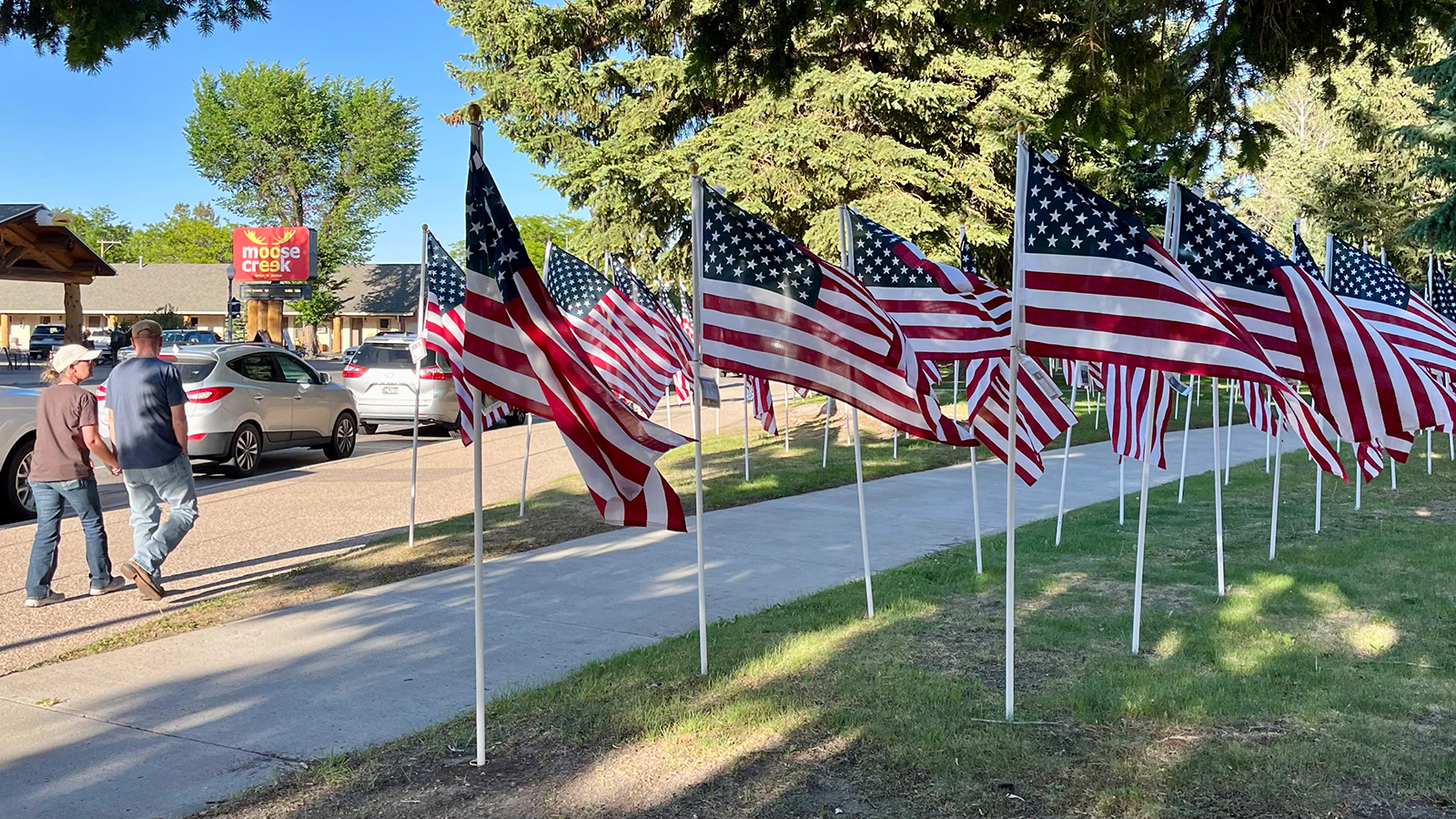 An patriotic sight greets anyone who happens down Cody’s “Field of Honor," which for three blocks is lined with 500 full-sized American Flags. “Patriotism is alive and well in Cody, Wyoming,” a local museum board member said about the display.