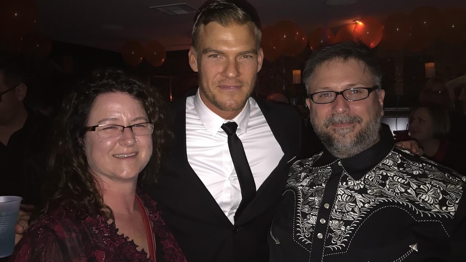 Tracy Thomas, left, Alan Ritchson and Carl Beyer at the premiere of “Blue Mountain State.”