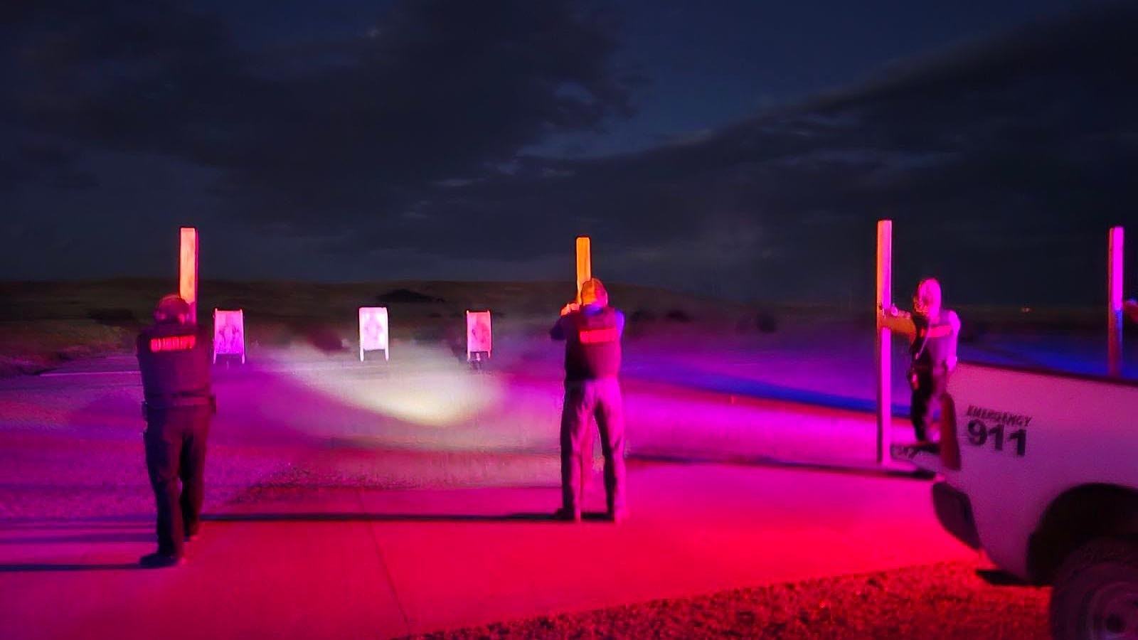 After Niobrara County Sheriff's deputies posted this photo from the shooting range on Facebook, humorous jokes included disco and re-enactments. "Close encounters of the third kind."