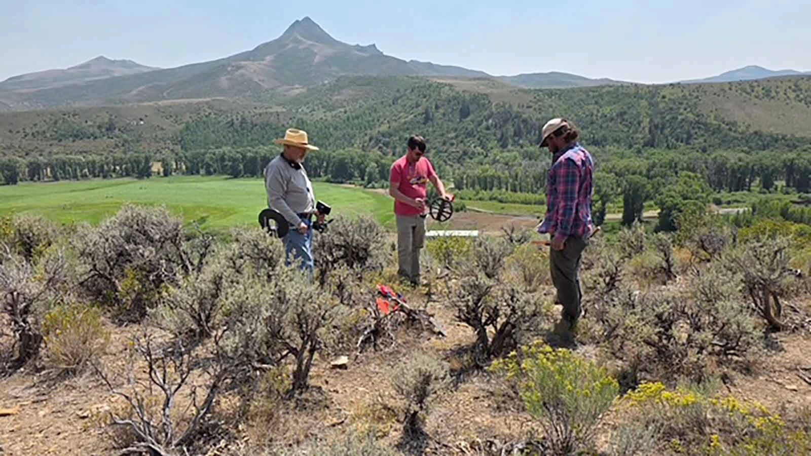 Savery-area rancher Dennis Faerber, left, is on a search for the long-lost Jim Baker battle site on his Ladder Ranch in southern Wyoming.