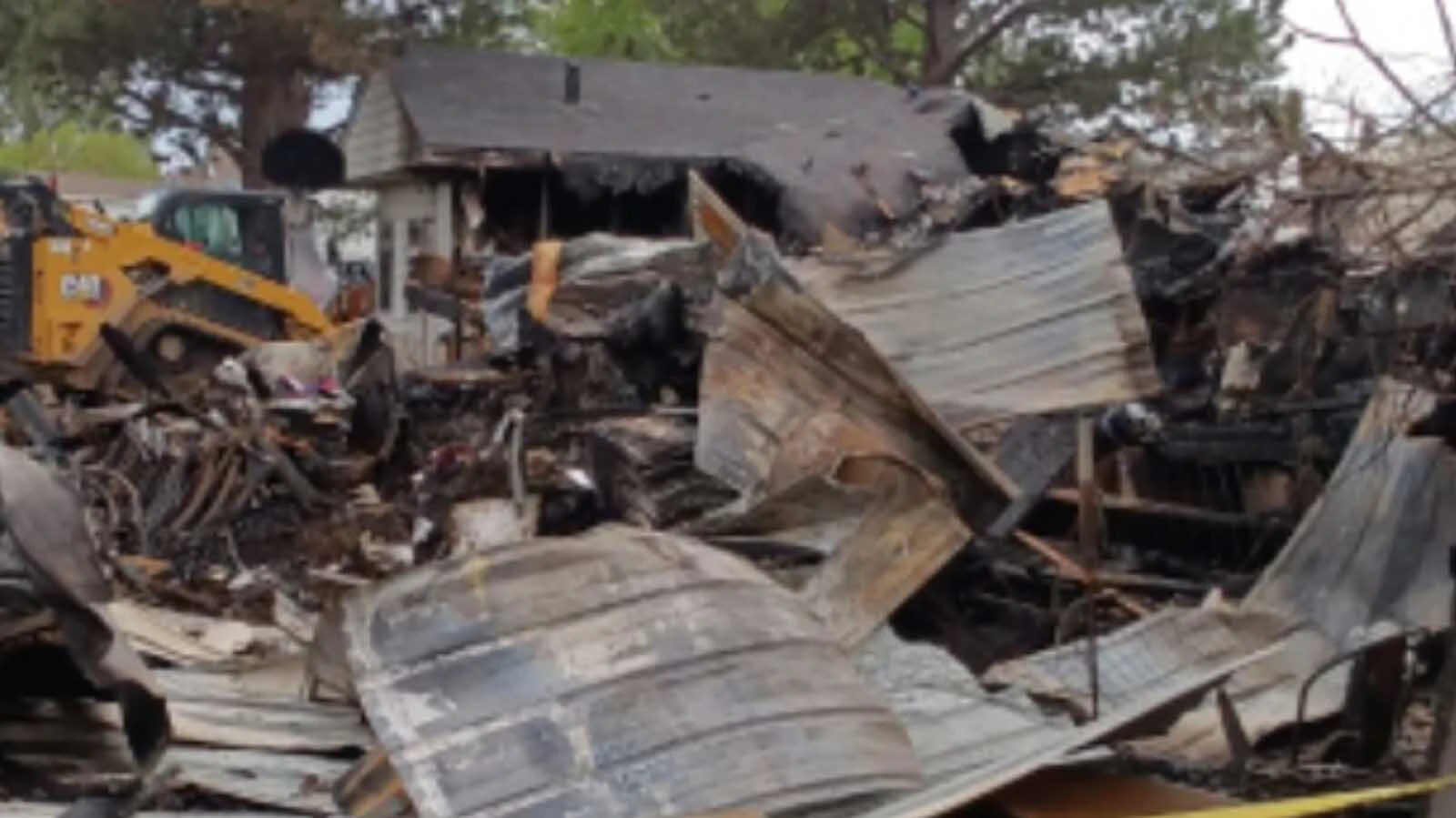 Fire damage to the Benitez home represents an almost total loss. The home was not insured.