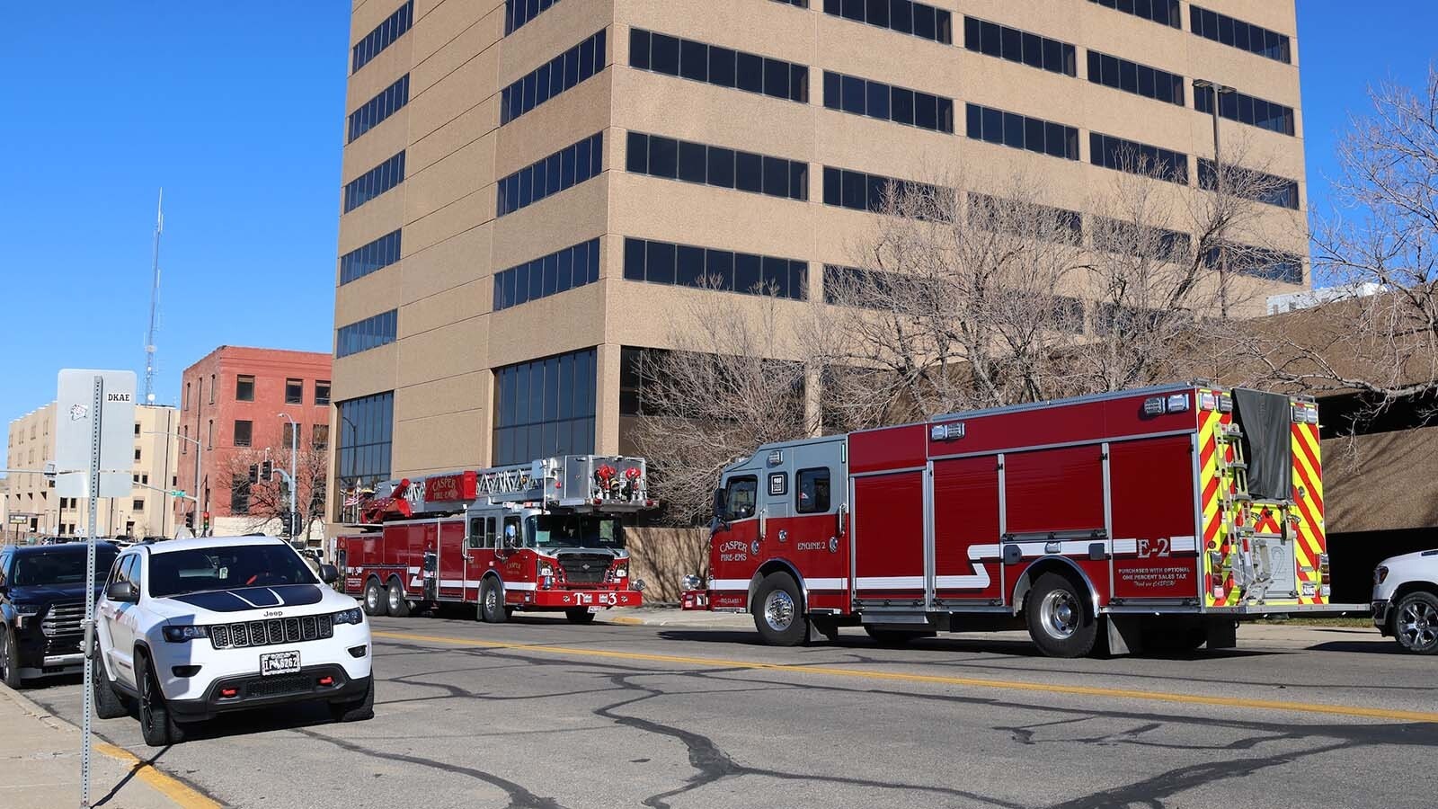 Fire trucks responded to the 100 block of South David Street in Casper for the report of a fire after the power went off. The smoke turned out to be a generator kicking on.