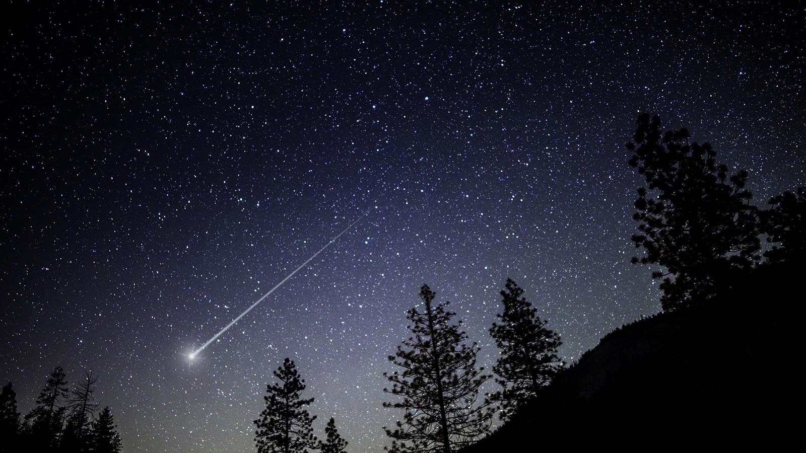 A district fireball was reported over Utah, Colorado and Wyoming on Thursday night by dozens of people — similar to this one seen during a previous meteor shower in a file photo. While Thursday's fireball was widely reported, no photos or video of it could be found.